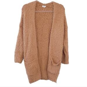 Debut Long Cardigan Sweater Small/Medium Mustard Yellow Gold Open Front